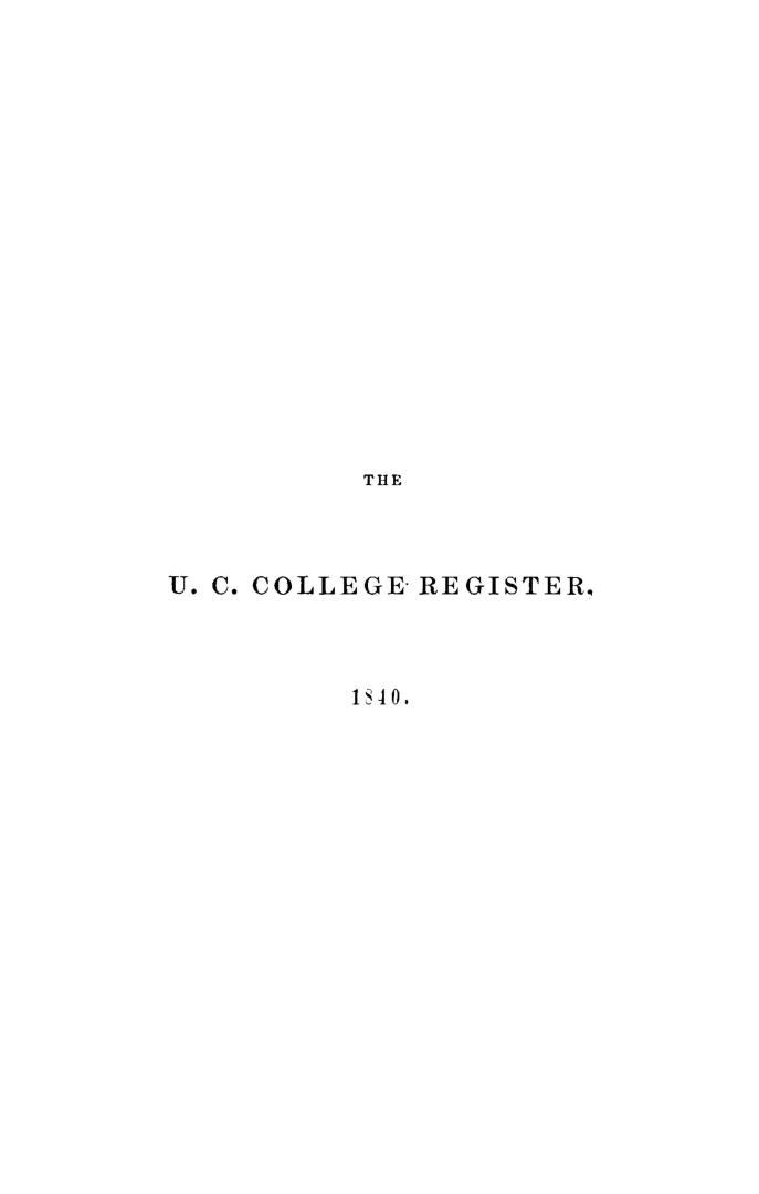 The Upper Canada college register containing the prize list and examination papers for