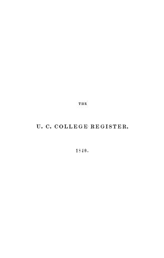 The Upper Canada college register containing the prize list and examination papers for
