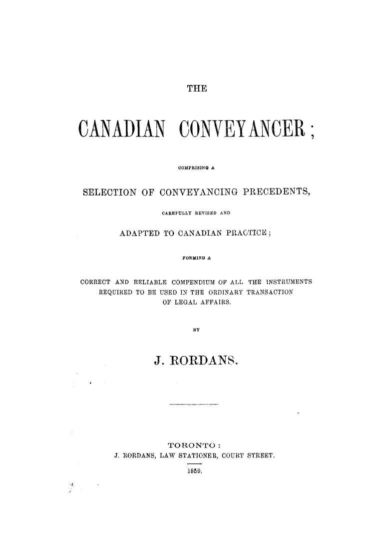 The Canadian conveyancer,