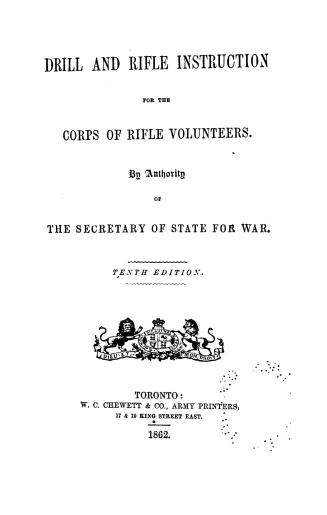 Drill and rifle instruction for the corps of rifle volunteers