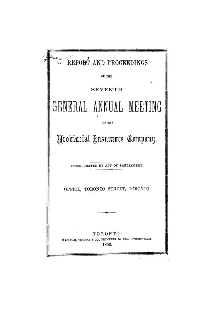 Report and proceedings of the... general annual meeting