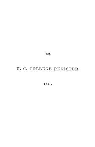 The Upper Canada college register containing the prize list and examination papers for