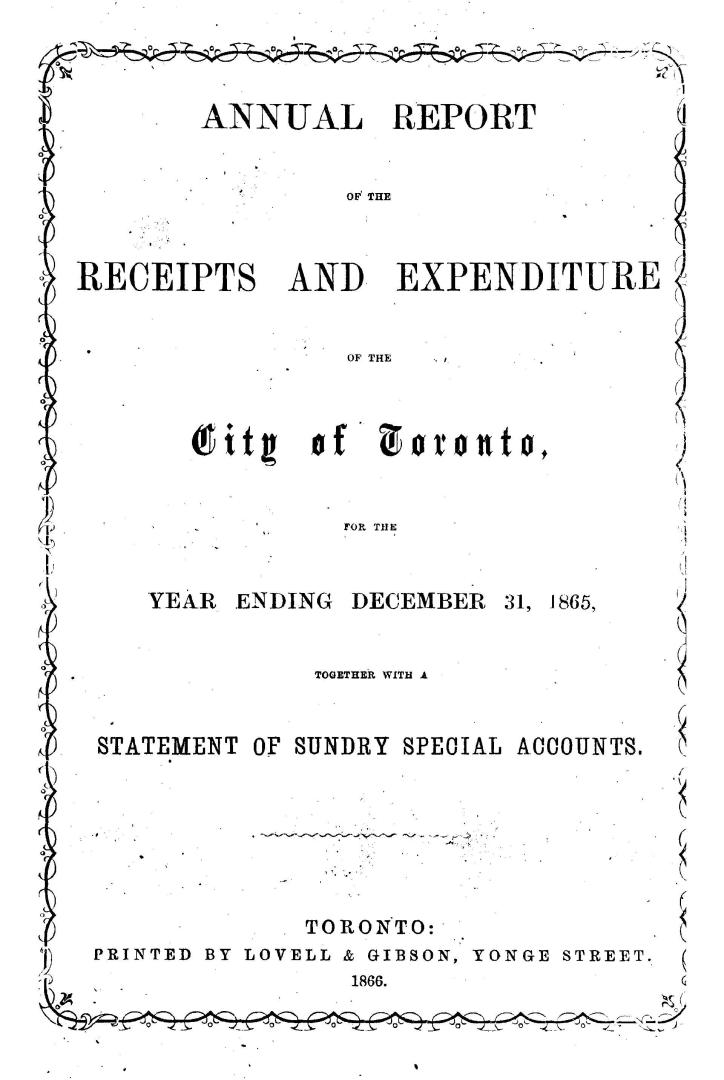 Annual report of receipts and disbursements