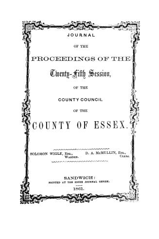 Minutes of the Municipal Council of the county of Essex