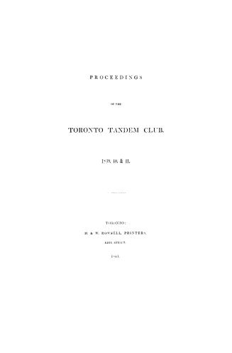 Proceedings of the Toronto Tandem Club