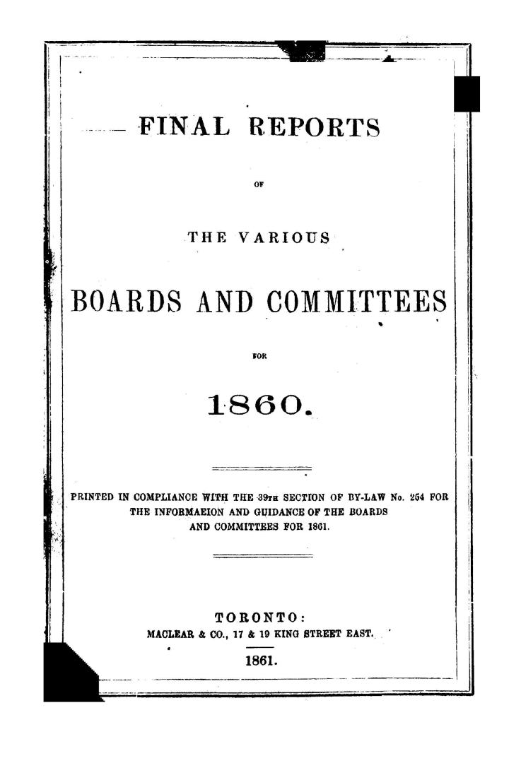 Final reports of the various boards and committees