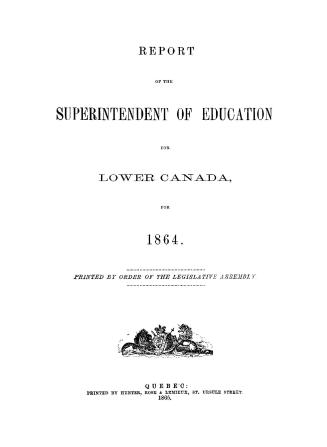 Report of the Superintendent of Education