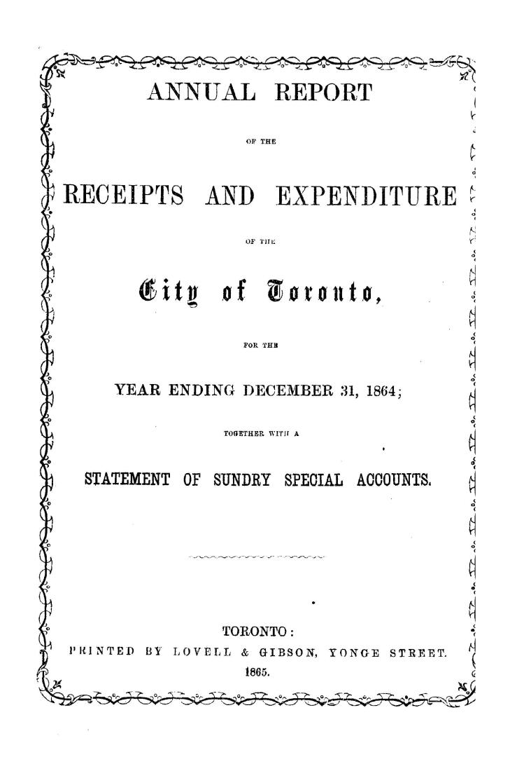 Annual report of receipts and disbursements