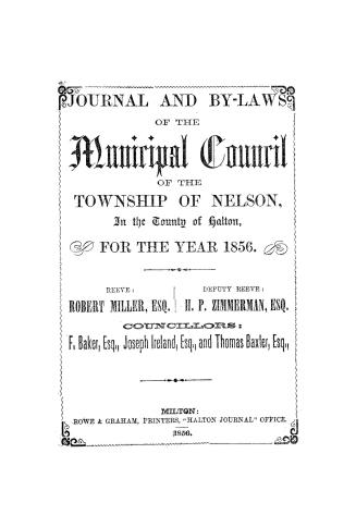 Journal and by-laws of the Municipal Council of the township of Nelson, in the county of Halton
