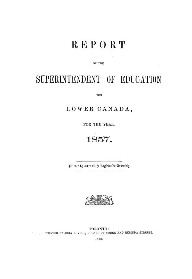 Report of the Superintendent of Education