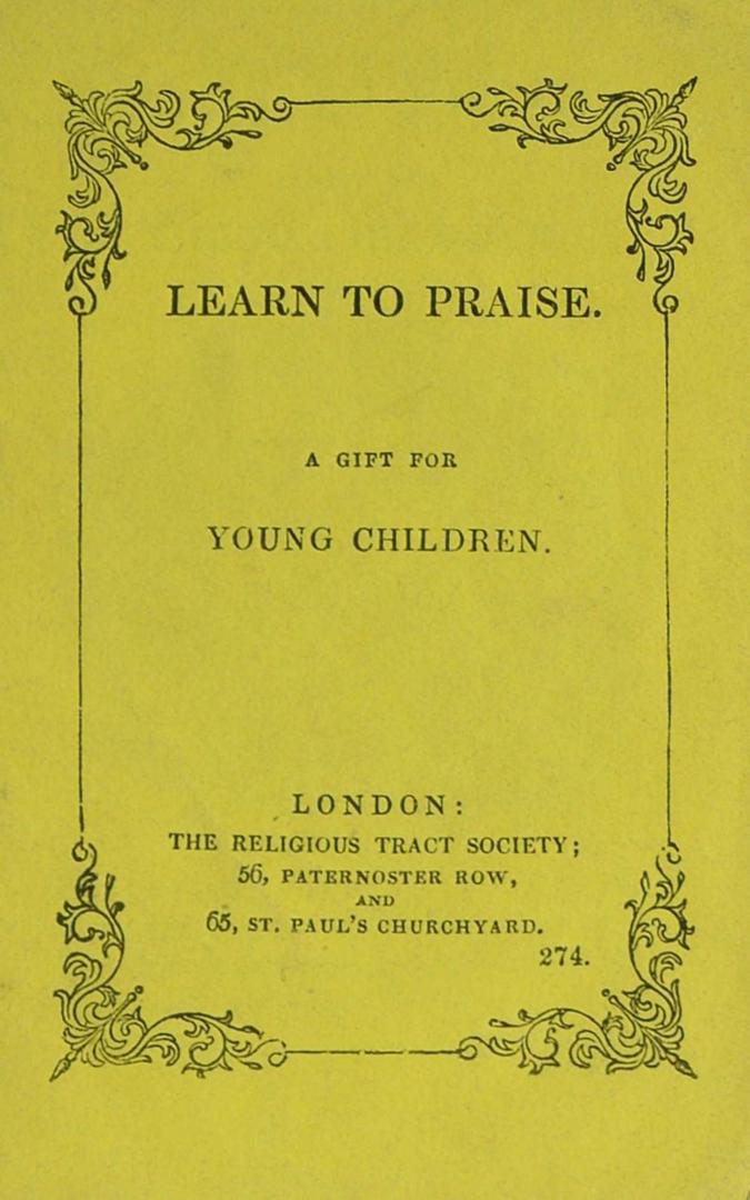Learn to praise : a gift for young children