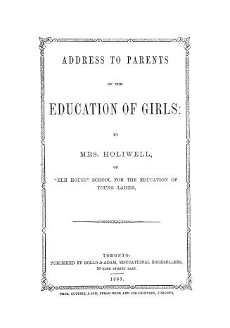 Address to parents on the education of girls