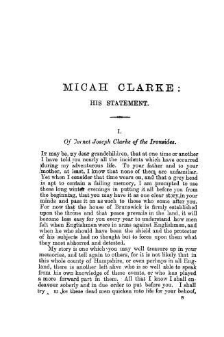 Micah Clarke : his statement