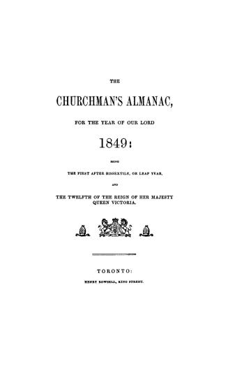 The Churchman's almanac