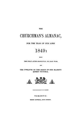 The Churchman's almanac