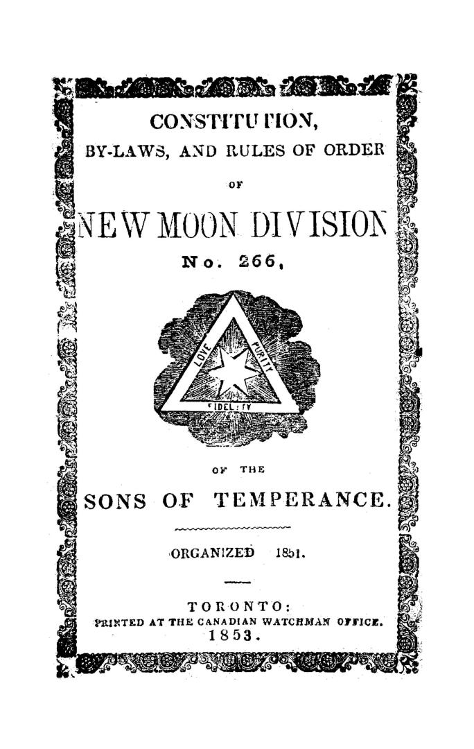 Constitution, by-laws and rules of order of New moon division, no