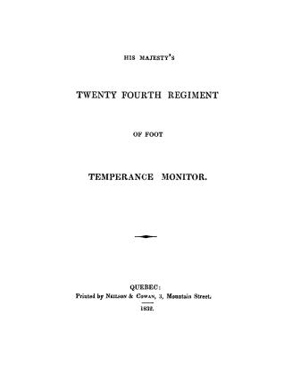 His Majesty's Twenty-fourth regiment of foot temperance monitor