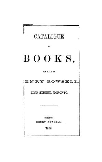 Catalogue of books