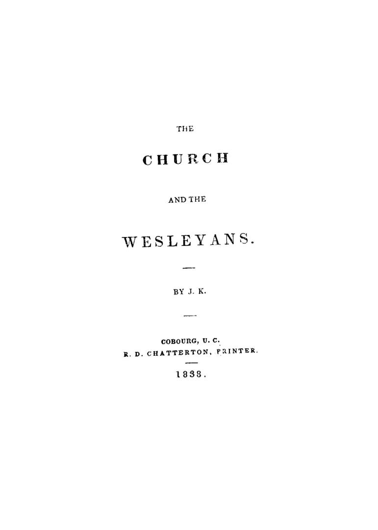 The church and the Wesleyans