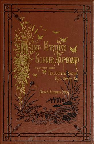 Book cover: Brown with gilding. Background image is foliage.