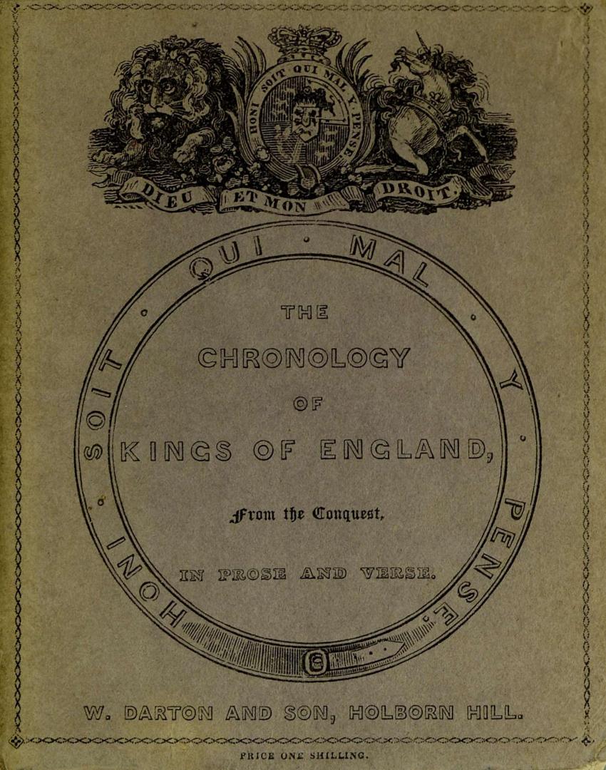 The chronology of kings of England from the conquest : in prose and verse