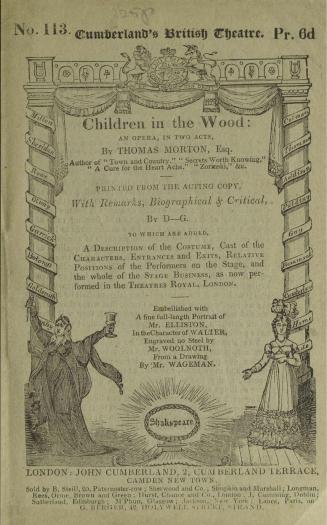 The children in the wood : an opera, in two acts