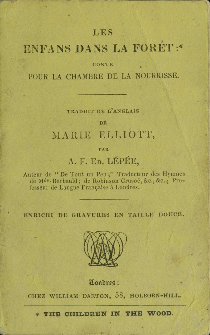Les enfans dans la forêt : conte pour la chambre de la nourrisse