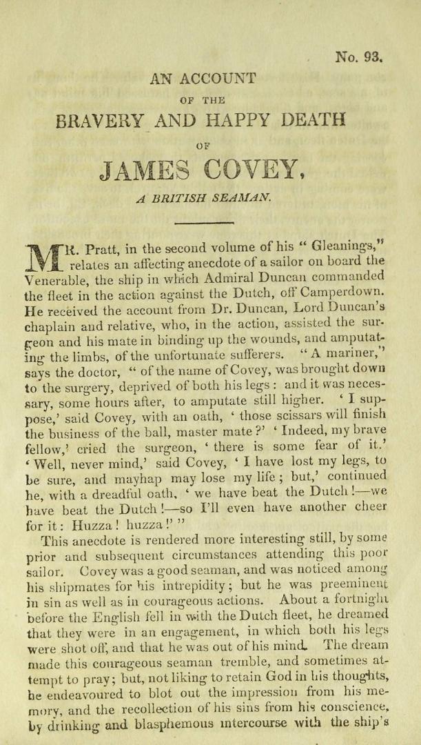 An account of the bravery and happy death of James Covey, a British seaman