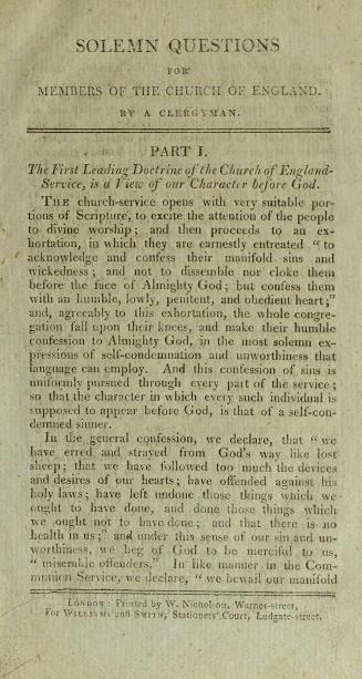 Solemn questions for members of the Church of England