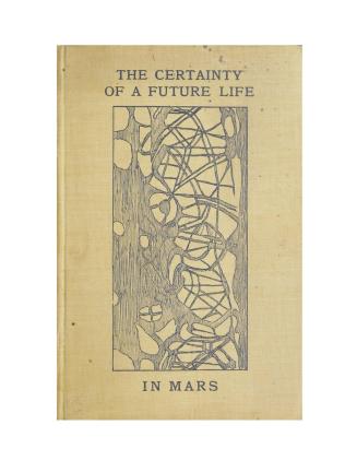 Book cover: Illustration of a tangle of lines and dark patches. Possibly the topography of Mars ...