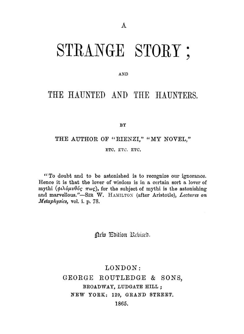 A strange story, and, The haunted and the haunters