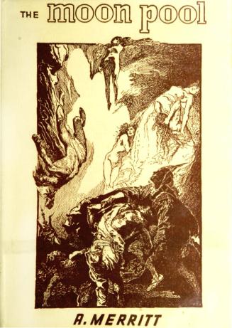 Book cover: title and author. woodcut of people in a cave.
