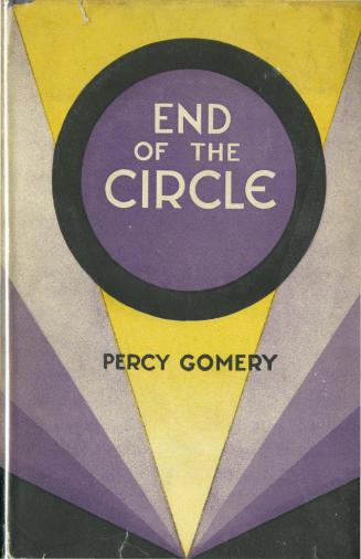 Book cover: Title written inside a purple circle against a background of purple and yellow rays ...