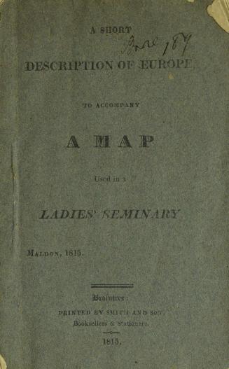 A short description of Europe : to accompany a map used in a ladies' seminary