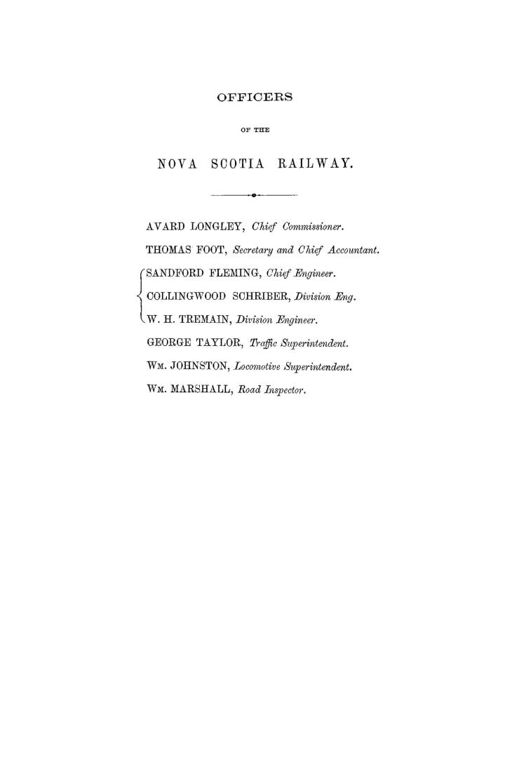 Report of the Chief Commissioner of Railways for the Province of Nova Scotia, for the year