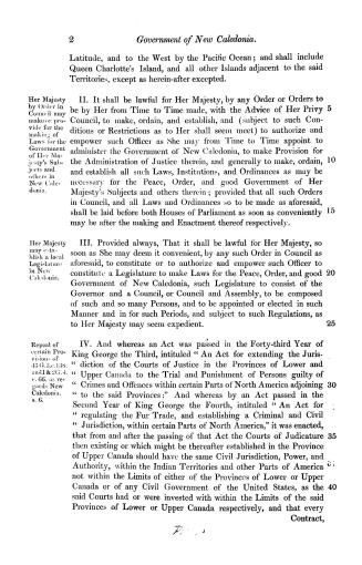 A bill to provide, until the thirty-first day of December (One thousand eight hundred and sixty-two), for the government of New Caledonia. (Prepared a(...)