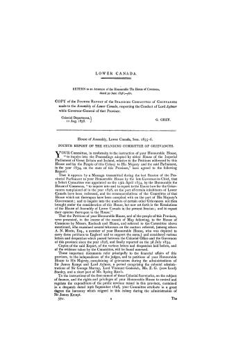 Lower Canada. Copy of the fourth report of the Standing Committee of Grievances made to the Assembly of Lower Canada respecting the conduct of Lord Ay(...)