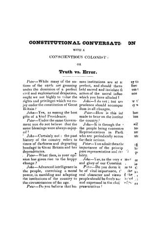 A constitutional conversation with a conscientious colonist, or, Truth vs