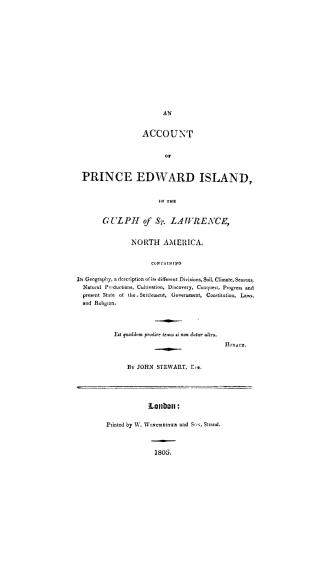 An account of Prince Edward Island in the Gulph of St