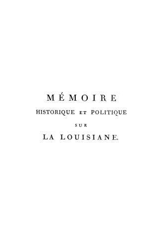 Mémoire historique et politique sur la Louisiane