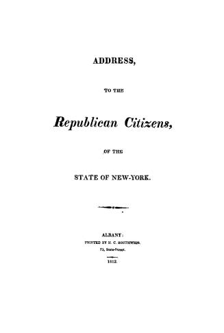 Address, to the Republican citizens, of the State of New-York