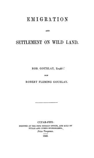 Emigration and settlement on wild land