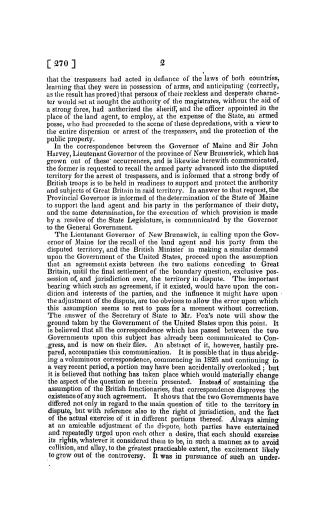 Message from the President of the United States, in relation to the dispute between the state of Maine and the British province of New Brunswick, February 26, 1839