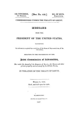 Message from the President of the United States, transmitting the information required by a resolution of the House of Representatives, of the 10th ul(...)