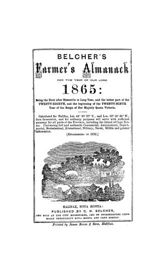 Belcher's farmer's almanack for the year of our Lord