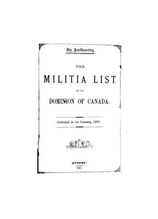The militia list of the Dominion of Canada
