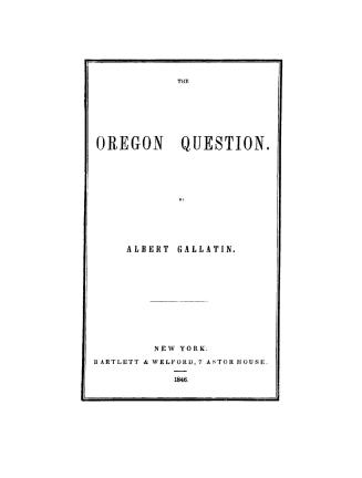 The Oregon question