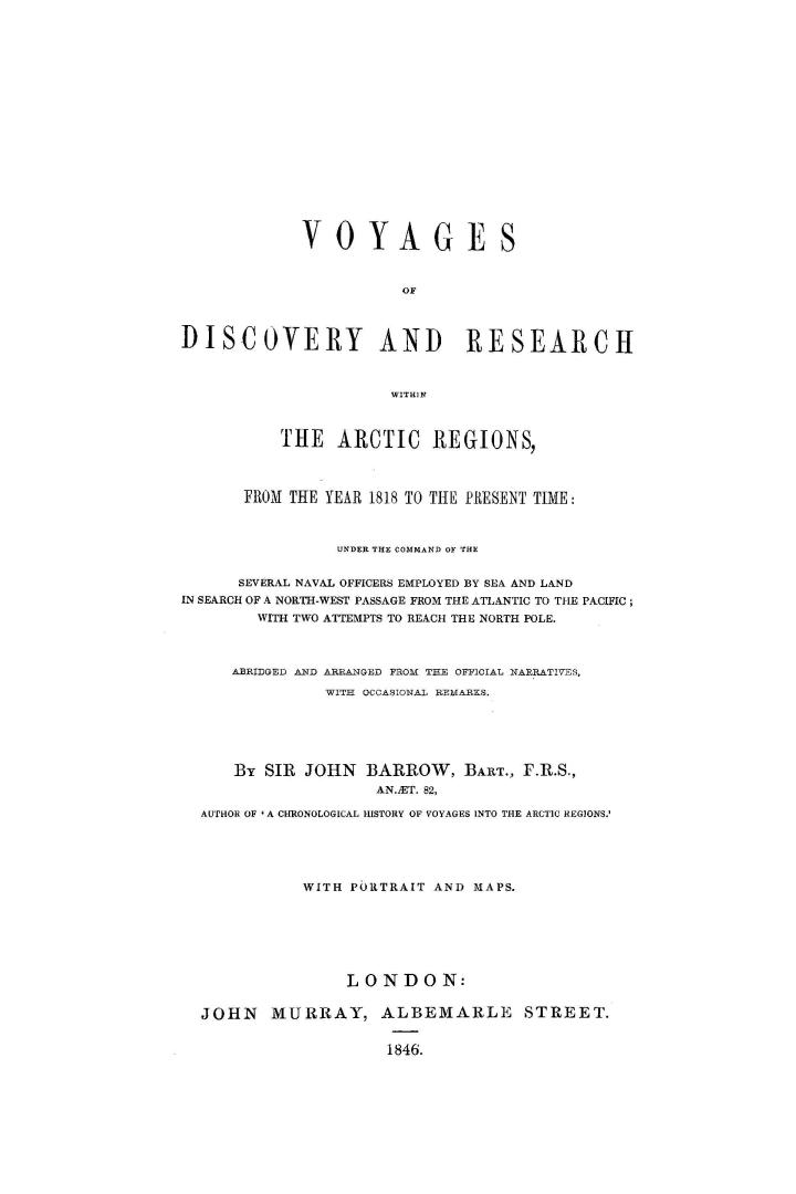 Voyages of discovery and research within the Arctic regions, from the year 1818 to the present time