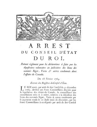 Arrest du Conseil d'état du roi, portant règlement pour les déclarations à faire par les dépositaires volontaires ou judiciaires des biens des nommés (...)