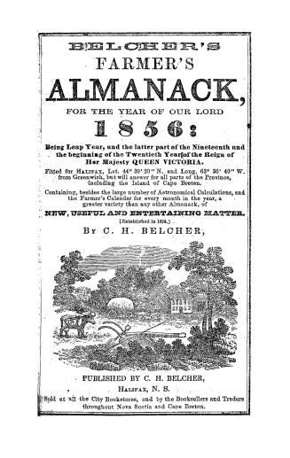 Belcher's farmer's almanack for the year of our Lord